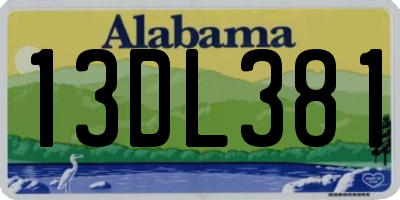 AL license plate 13DL381