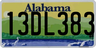 AL license plate 13DL383