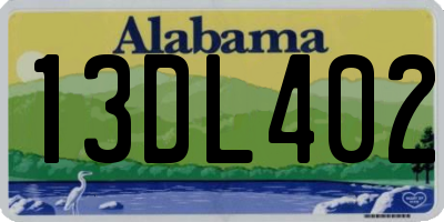 AL license plate 13DL402