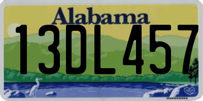 AL license plate 13DL457