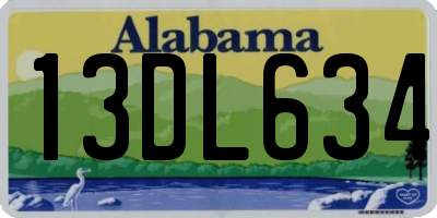 AL license plate 13DL634