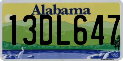 AL license plate 13DL647