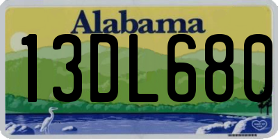 AL license plate 13DL680