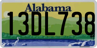 AL license plate 13DL738