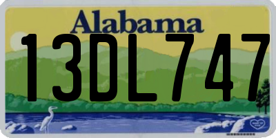 AL license plate 13DL747
