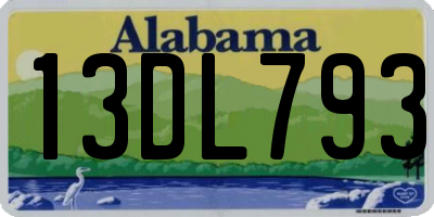 AL license plate 13DL793