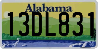 AL license plate 13DL831