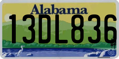 AL license plate 13DL836