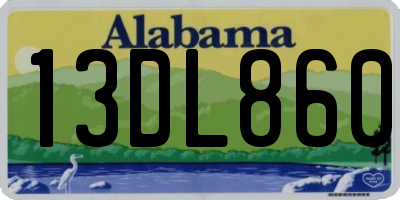 AL license plate 13DL860