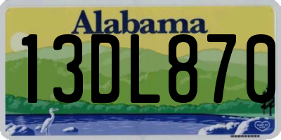 AL license plate 13DL870