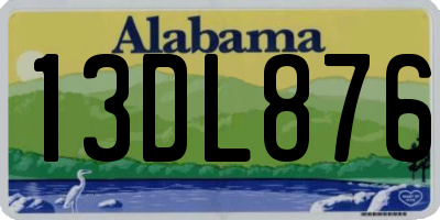 AL license plate 13DL876