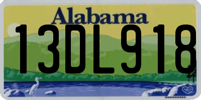 AL license plate 13DL918