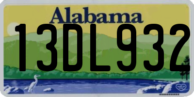 AL license plate 13DL932