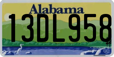 AL license plate 13DL958