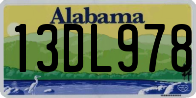 AL license plate 13DL978