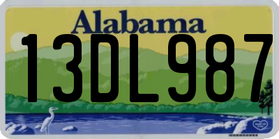 AL license plate 13DL987