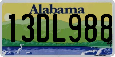 AL license plate 13DL988