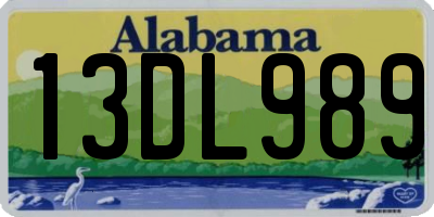 AL license plate 13DL989