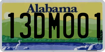 AL license plate 13DM001