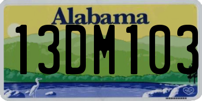 AL license plate 13DM103