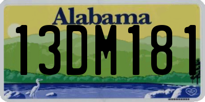 AL license plate 13DM181