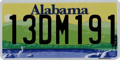 AL license plate 13DM191