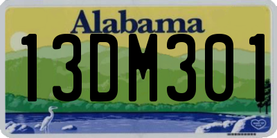 AL license plate 13DM301