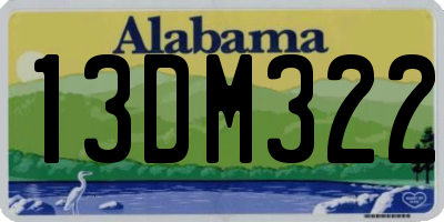 AL license plate 13DM322