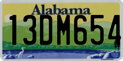 AL license plate 13DM654