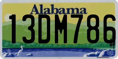 AL license plate 13DM786