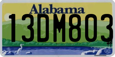 AL license plate 13DM803
