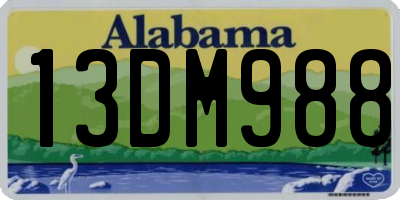 AL license plate 13DM988