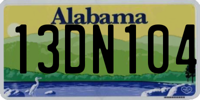 AL license plate 13DN104