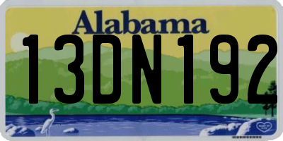 AL license plate 13DN192