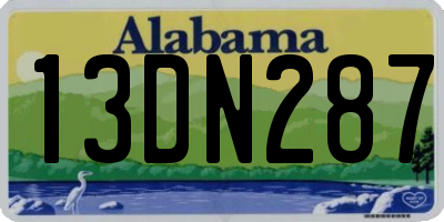 AL license plate 13DN287