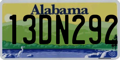 AL license plate 13DN292