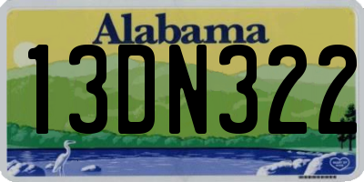 AL license plate 13DN322