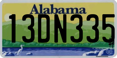 AL license plate 13DN335