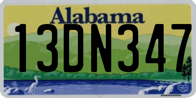 AL license plate 13DN347