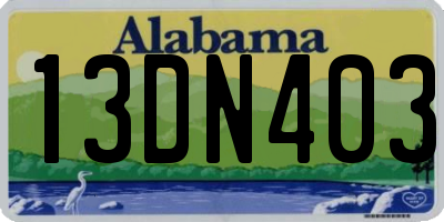 AL license plate 13DN403