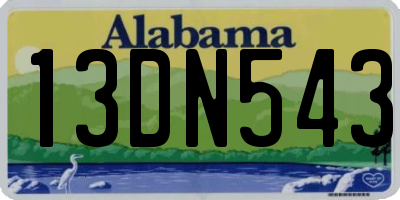 AL license plate 13DN543