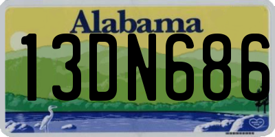AL license plate 13DN686