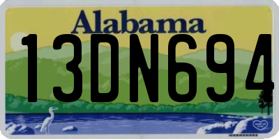 AL license plate 13DN694