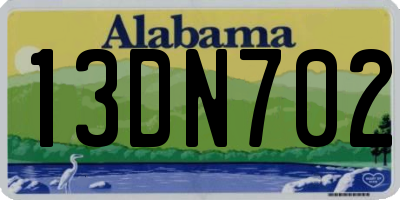 AL license plate 13DN702