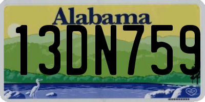 AL license plate 13DN759