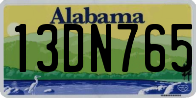 AL license plate 13DN765