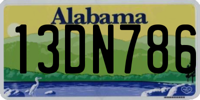 AL license plate 13DN786
