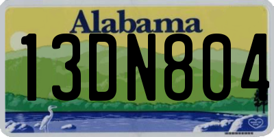 AL license plate 13DN804