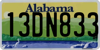 AL license plate 13DN833