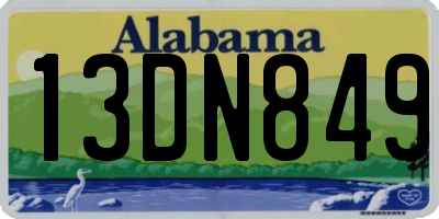 AL license plate 13DN849